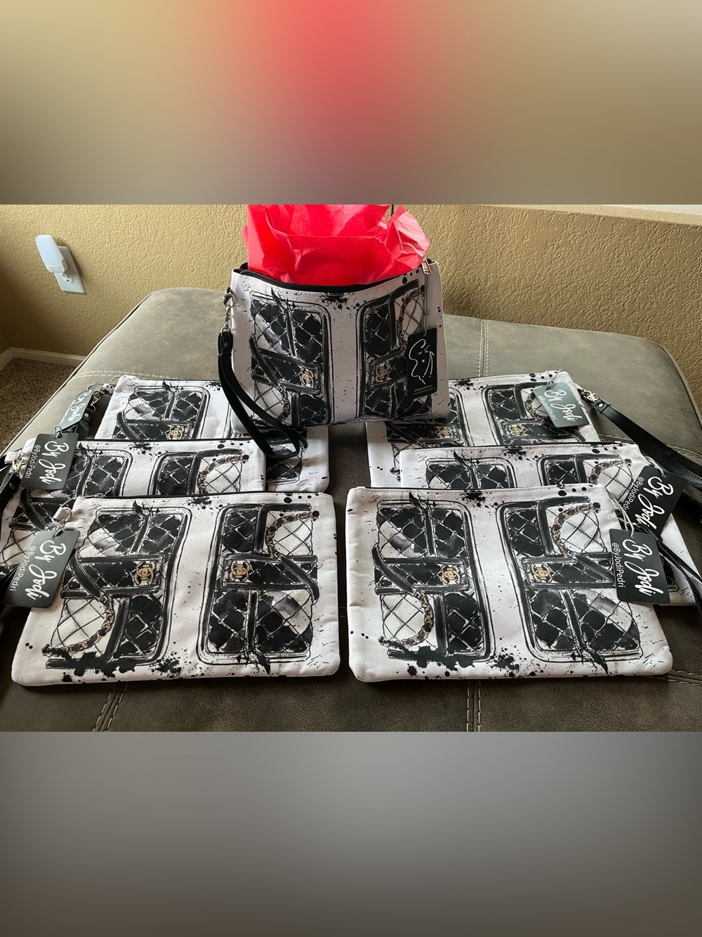 Black & White Print Cosmetic Bag